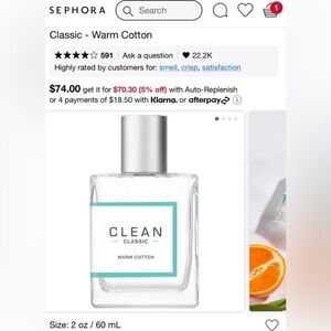 CLEAN WARM COTTON 2 OZ EAU DE PARFUM SPRAY (BRAND NEW IN SEALED BOX, NEVER USED)